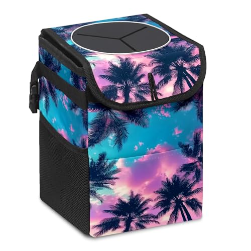 Car Trash Can – Multi-Purpose, Lightweight and Portable with Durable Water-Resistant Coating, No Installation Required, Practical and Ample Capacity, Variety of Colors.Coconut Tree - color: Coconut palm