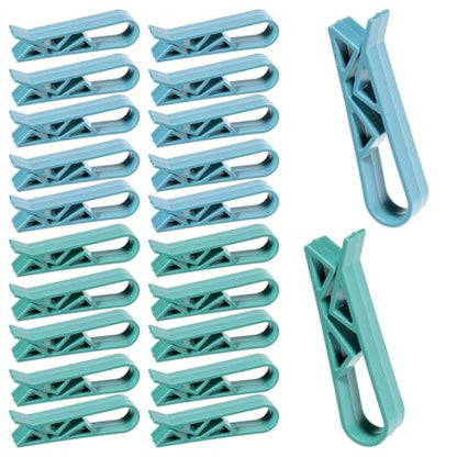 Xthrotsenk 20Pcs Trash Bag Clips for Trash Can Garbage Bag Clips Anti-Slip Trash Can Clip to Hold Bags in Place for Family Kitchen Hotel Restaurant Garbage Bins (Blue and Green)