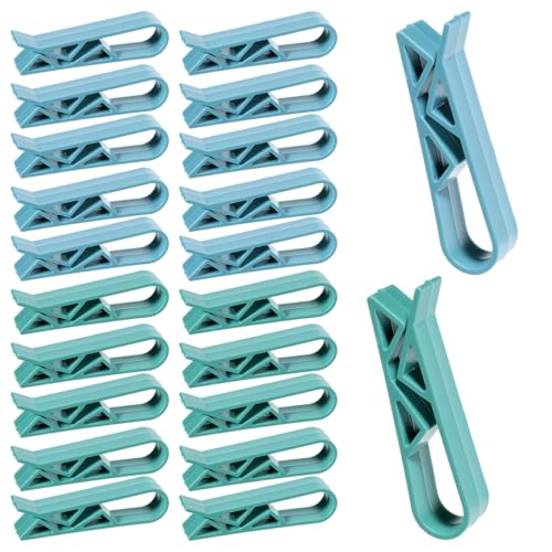 Xthrotsenk 20Pcs Trash Bag Clips for Trash Can Garbage Bag Clips Anti-Slip Trash Can Clip to Hold Bags in Place for Family Kitchen Hotel Restaurant Garbage Bins (Blue and Green)