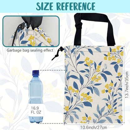 Car Trash Bag Fall Yellow Berries and Leaves Leak-Proof Car Garbage Bag with Drawstring Foldable Canvas Trash Bin with Adjustable Buckle for Car Accessories, Travelling, Camping - color: Fall Yellow Berries and Leaves