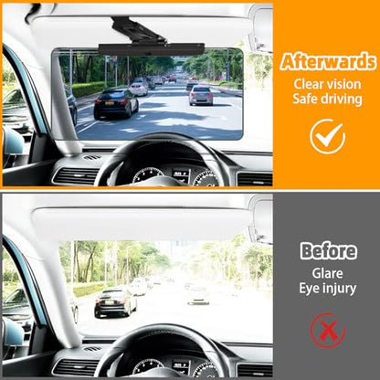 Sun Visor Extender for Cars，Adjustable Car Visor Extender Sun Blocker(UV400) ，Polarized Car Sun Visor，Safe Driving Extension for Glare，Clip on Sun Visors for Cars, Universal (Universal, L) - style: Universal