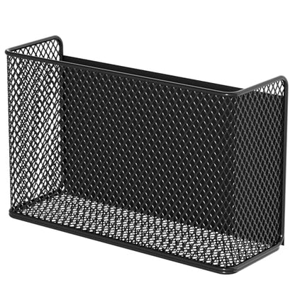 Magnetic Baskets Shelf Bins Organizer Holder Storage Rack Containers for Fridge, Whiteboard, Locker - Home Kitchen Laundry Office School - style: (1-Pack) Black/L