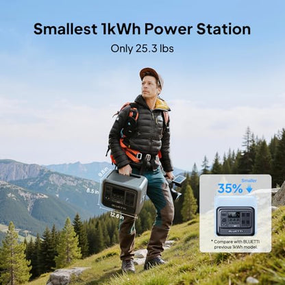 BLUETTI Elite 100 V2 Portable Power Station & Charger 1 (ships separately), 1024Wh LFP w/ 1800W AC, 560W DC-DC Charging, 1.8 H Full Charge via Car, Ideal for Car Camping, Vanlife, RV Travel - style: BLUETTI Elite 100 V2+Charger 1
