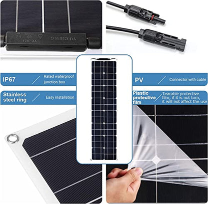 400 Watt Solar Panel Kit, with Inverter & Charge Controller(40A) 2pcs 200 Watt Flexible Monocrystalline Solar Panel kit Photovoltaic Module for 12-48V Battery Charging Car Battery Camper RV