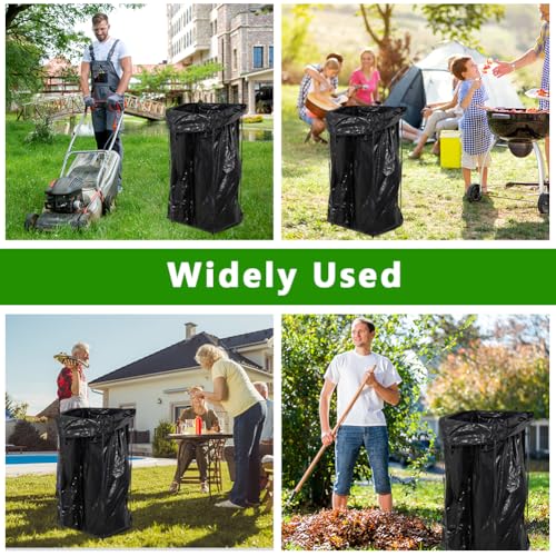 Trash Bag Holder, Metal Garbage Bag Holder, 30-45 Gallon Portable Trash Bag Holder Stand, Multi-use Leaf Bag Holder for Yard, Camping, Party, Wedding - color: BlackA-1PC