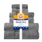 Arm & Hammer Quick Dry Bath Towel Set, 6 Piece, Grey - color: Grey