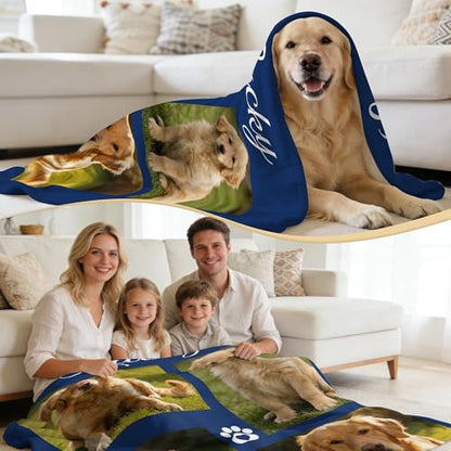 Custom Dog Blanket with Photo, Personalized Pet Memorial Gift, Personalized Pets Pictures Blanket with Name, Pet Lover Pets Memorial Gifts for Dogs, Customized Puppy Bereavement Passing Away Gifts - color: Design15