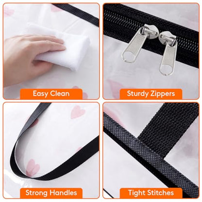 Lifewit 4 Pack Clear Clothes Storage Bags, 95L Plastic Blanket Storage Bag, Vinyl Foldable Moving Bags with Zipper, Closet Organizers and Storage Containers for Bedding, Duvet, Comforter - size: 95L