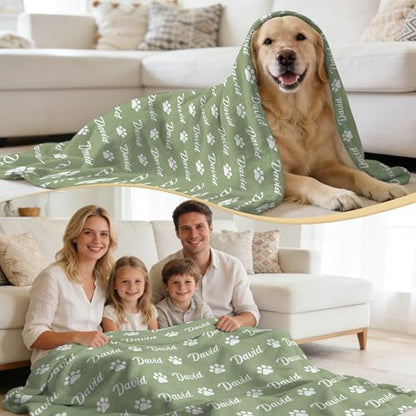 Custom Dog Name Blanket, Personalized Pet Blankets with Name, Throw Blanket for Small Medium Large Dog Puppy Cat, Customized Puppy Blankets for Animal Women Men Lovers Memorial Gift - color: Design1