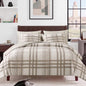 MaiRêve Full Size Comforter Set Brown Grey, Classic Plaid Farmhouse Bedding Sets 7 Pieces, All Season Lightweight Bed in a Bag with Sheets, Pillowcases & Shams - color: Brown Grey, size: Full