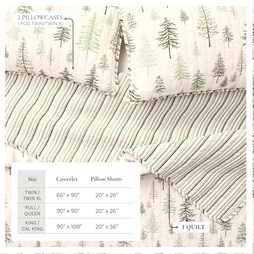 Great Bay Home Lodge Quilt Set - 2-Piece Twin/Twin XL Size Rustic Bedding Set - Lightweight, All-Season, Reversible Bedspread (Lodge Trees) - color: Lodge Trees, size: Twin / Twin XL