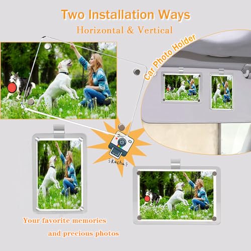 2 Pack Car Picture Holder, Magnetic Sun Visor Clip, Personalized Photo Accessory, Car Visor Clip Photo,Personalized Picture Fram