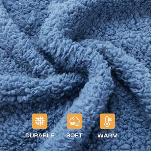 Luciphia 1 Pack 3 Calming Dog Blanket Fluffy Premium Fleece Pet Blankets Soft Sherpa Throw for Dogs Puppy Cat Haze Blue Large (41" x31") - color: Haze Blue, size: Large (Pack of 3)