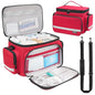 LEFOR·Z Small Medical Bag,First Aid Bag Empty,Home Health Nurse Bag with Detachable Divider,Medical Supplies Storage Tote for Nursing Student,Therapist,Doctors,Red(11.7x7.6x8inch) - style: Red-small
