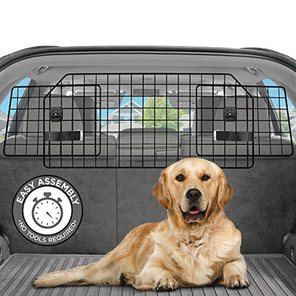 Pawple Dog Car Barrier for SUV's, Cars, Vehicles, & Trucks, Adjustable Large Pet Divider, Heavy-Duty Wire Mesh- Universal Fit - size: Updated 2025 Model