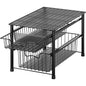 Simple Houseware Stackable Sliding Basket Organizer Drawer, Black, 2-Tier - color: Black, size: 2-tier