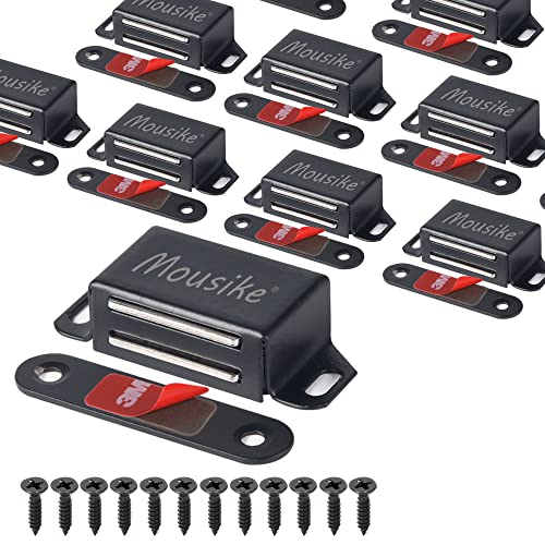 Mousike Cabinet Magnets 30lb Black Door Magnets with Strong Magnetic for Kitchen Cupboard Wardrobe Closet Cabinet Door Drawer Latch 8 Pack - color: Black, size: 8 Pack