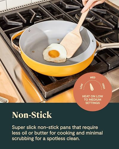 Caraway Non-stick Ceramic Cookware Set (12 Piece) Pots, Pans, Lids and Kitchen Storage - PFAS & PFOA Free - Oven Safe Pan Set & Compatible with All Stovetops - Navy - size: 12pc Set