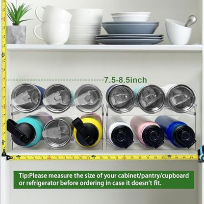 Spaclear 2 Pack Water Bottle Organizer, Stackable Kitchen Pantry Storage Shelf, Plastic Water Bottle Holder for Cabinet and Fridge Organization - size: 6 Bottles