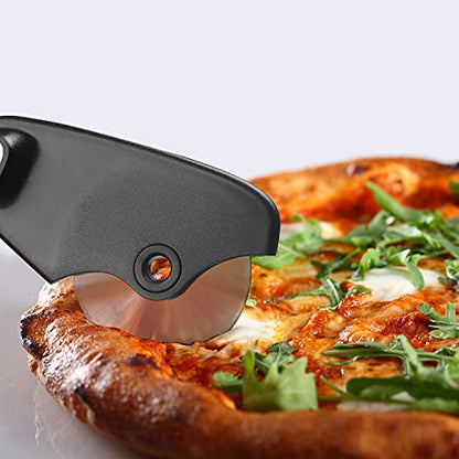 Kitchen Gadgets Set 5 Pieces, Space Saving Cooking Tools Kitchen Accessories - Fruit/Vegetable Peeler, Cheese/Chocolate Grater, Bottle Opener, Pizza Cutter, Garlic/Ginger Grinder Gift Set (Black) - color: Classical Black 5pcs