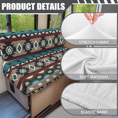 SEANATIVE Aztec Geometric RV Dinette Cushion Covers Couch Cushion Slipcovers Stretch Camper Cushions Cover Replacement Sofa Slipover for Travel Trailer Couch Backrest Cover & Bench Cover - color: Aztec Geometric