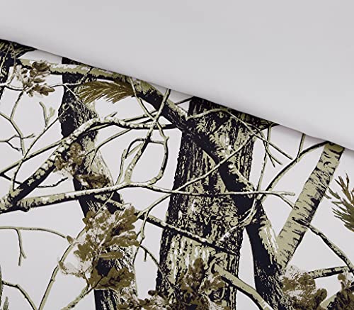Chezmoi Collection Salem 4-Piece Cabin Lodge Forest Woods Sheet Set - Nature Camo Tree Leaves Printed Soft Microfiber Sheets - King, White - color: White, size: King