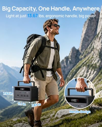 DaranEner Solar Generator 600W (1200W Peak) with 100W Solar Panel, 576Wh LiFePO4 Battery Backup Power Station for RV, Camping, Home Use [Shipped in 2 Separate Packages] - color: Charcoal Gray