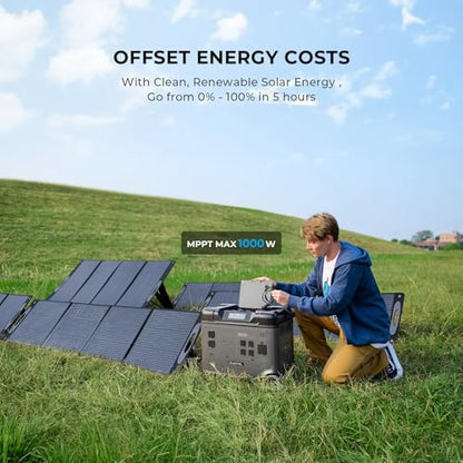 OUKITEL (2025 New)Portable Power Station P5000 Pro With 2 * 500W Solar Panel, 5x3600W AC Output (6000W Surge),5120Wh Large Capacity Solar Generator,1000W MPPT Solar for Emergency, Home Backup, Camping
