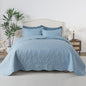 HoneiLife Quilt Set Queen Size - Microfiber Bedspread 3-Piece, Reversible Coverlets Lightweight Bedcover Queen Quilt Bedding Sets for Spring/Summer Use - color: Light Blue, size: Queen/Full-90"x96"
