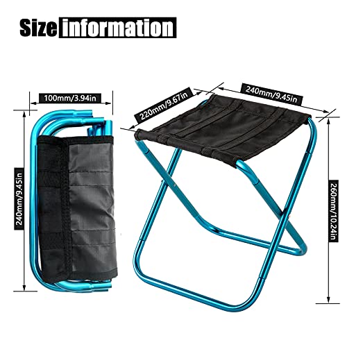 Portable Mini Folding Stool, Small Camping Stool Mortable Stool Can Hold Up to 150 Lbs - color: Mini-blue