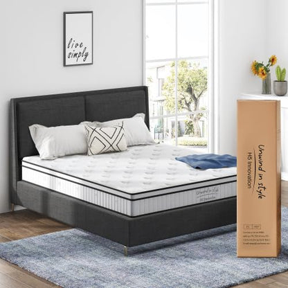 10 Inch Queen Mattress, queen Size Mattress in a Box, Modern New Memory Foam Hybrid Mattresses, Pillow Top Bed Matress with Breathable Comfortable for Sleep, RV Medium Firm for Lumbar (Queen) - size: Queen