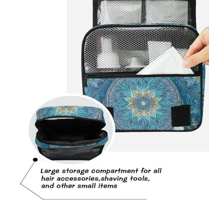 Mandala Boho Dreamcatchers Hanging Toiletry Makeup Bag Bohemian Style Travel Toiletries Organizers Cosmetics Bags for Women - color: Mandala Boho