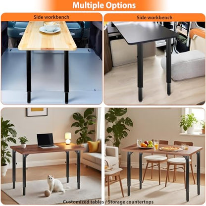 Folding Square Table Legs 2 PCS for Outdoor Camper, RV | Adjustable Height 25”- 34” DIY Desk Legs, Foldable Furniture Legs for Coffee Dinner Table, Tabletops, Kitchen - size: Adjustable Height - 25”- 34”