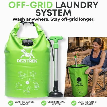 LARGE Portable Washing Machine – Off-Grid Laundry System, High Capacity Manual Clothes Washer with Plunger, No Power Needed, for Camping, RV, Travel - size: Large