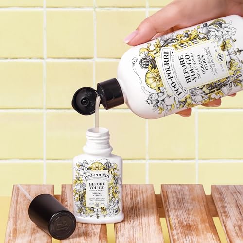 Poo-Pourri Before-You-Go Pocket Toilet Spray, Travel Essentials, Tropical Hibiscus, 1 Fl Oz, Up to 50 Uses, On-The-Go Bathroom Odor Deodorizer with Essential Oils, TSA Approved Size, Hibiscus, Apricot - size: 1 Fl Oz (Pack of 1)