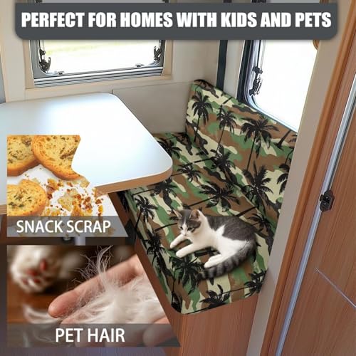 SEANATIVE RV Dinette Cushion Covers Couch Cushion Slipcovers Camo Coconut Tree Camper Cushions Cover Replacement Sofa Slipover for Travel Trailer Couch Backrest Cover & Bench Cover - color: Camo Coconut Tree