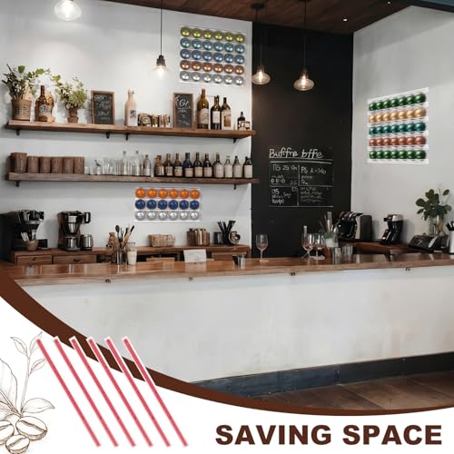 Didaey 12 Pcs Self Adhesive Coffee Pod Holder Clear Wall Mount Capsule Organizer Dispenser DIY Plastic Coffee Pods Storage Display Holder for Kitchen Countertop Cabinet Fridge Rv Space Saving