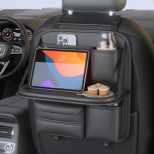 Backseat Car Organizer, Seat Organizer with 5 Storage Pockets for Travel, Black A - color: Black A