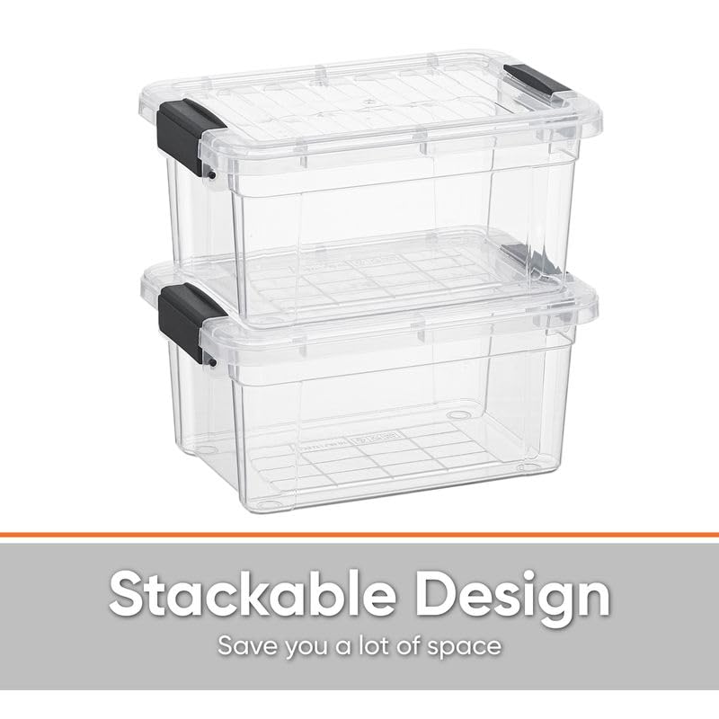 Superio Clear Storage Bins with Lids, Stackable Storage Box with Latches and Handles, Extra Small, 2 Pack 3 Quart - size: 3.5 Qt, style: 2 Pack