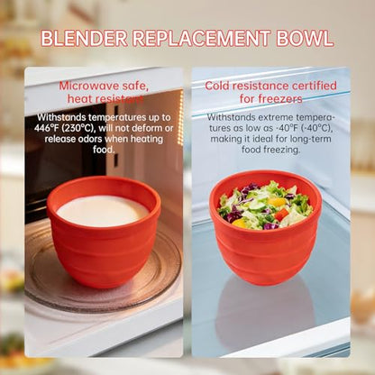 3Pcs Silicone Bowl Liners with Lids for KitchenAid 5QT Tilt‑Head Stand Mixer, Collapsible Thick Food‑Grade Mixing Bowl Insert, Heat Resistant, Non‑Stick, Dishwasher Safe Reusable Mixer Accessories