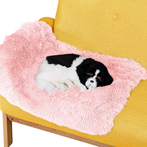Pet Dog Bed Blankets, Fluffy Fleece Dog Throw Blankets Sleep Mat,Soft Puppy Blankets Cat Kitten, S M L XL,Fuzzy Reversible Sherpa Blanket for Bed, Couch, Sofa, Travel,Washable & Lightweight - color: Pink, size: 40 INCH X30 INCH