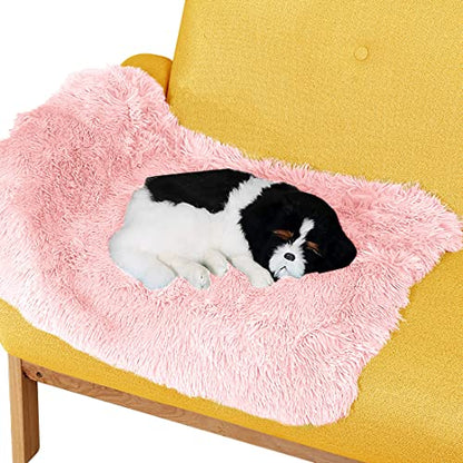 Pet Dog Bed Blankets, Fluffy Fleece Dog Throw Blankets Sleep Mat,Soft Puppy Blankets Cat Kitten, S M L XL,Fuzzy Reversible Sherpa Blanket for Bed, Couch, Sofa, Travel,Washable & Lightweight - color: Pink, size: 40 INCH X30 INCH