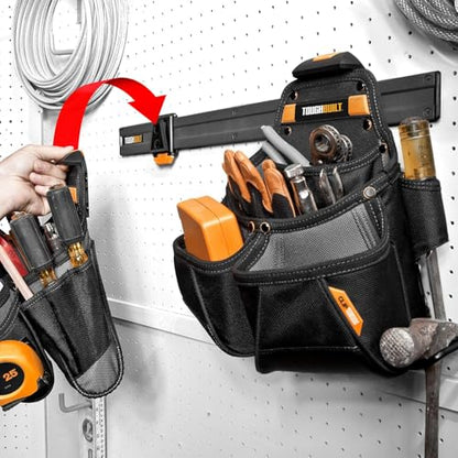 ToughBuilt – 24" Wall Organizer, Heavy-Duty Steel Wall Rail for Tool & Pouch Storage, Perfect for Garage, Shop & Jobsite (TB-53)