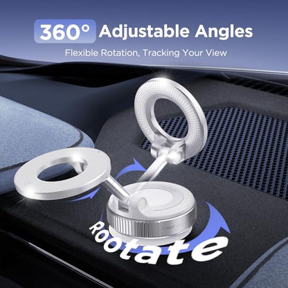 MSXTTLY Vacuum Magnetic Phone Holder for Car Suction Cup Phone Mount Adjustable Suction Phone Mount 2026 Upgraded Vacuum Magnetic Phone Stand for All Smartphones White - color: White
