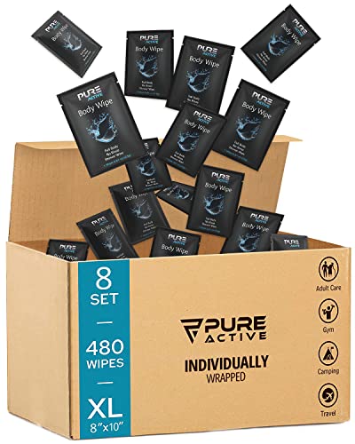 Shower Body Wipes, 480 Individually Wrapped Personal Hygiene Body Cleansing Wipes for Women and Men, Keep Clean After Gym Travel Camping Outdoors Sports - style: 480 Wipes