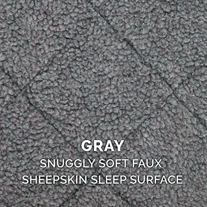 Furhaven Dog Bed for Large Dogs, 100% Washable, Sized to Fit Crates - Sherpa Fleece Bolster Crate Pad - Gray, Extra Large/XL, 42.0"L x 26.0"W x 3.0"Th - color: Gray, size: X-Large