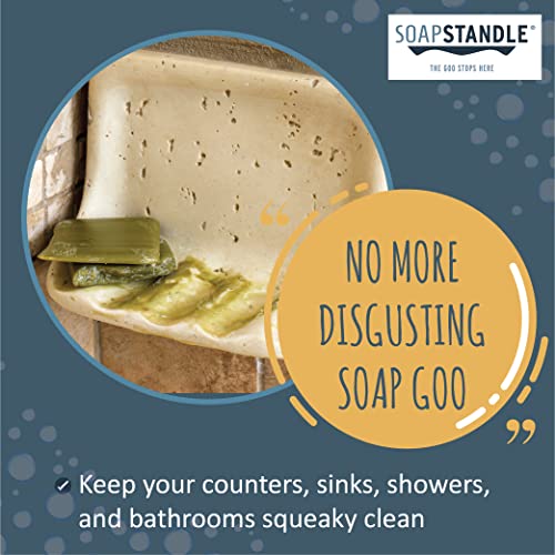 SoapStandle Bar Soap Gripper | No Goo or Mess Soap Holder for Bath and Showers | Non Slip Quick Dry Bar Soap Holder | Bathroom Accessories, Red - 2-Pack - color: Red