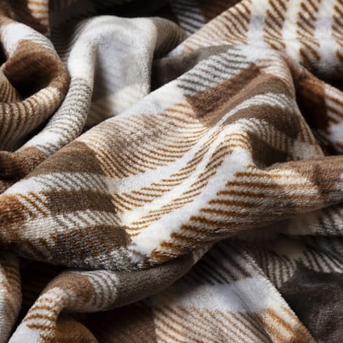 Carstens, Inc. Travel Blanket, Premium Compact 2-in-1 Airplane Blanket/Pillow, Grey & Chestnut Plaid - color: Grey & Chestnut Plaid, size: 50 inches x 60 inches