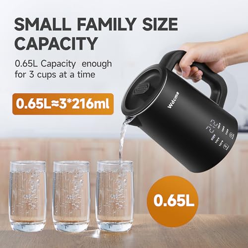 0.6L Small Travel Electric Kettle Portable Smart Tea Coffee Kettle | 800W Rapid Boil,6 Temperature Control,304 Stainless Steel,Dual Voltage 110-240V,12H Keep Warm, Mini Hot Water Boiler