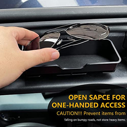 Sunglass Holder Compatible with 2021 2022 2023 2024 2025 2026 New Ford Bronco 2/4 Door Card Storage Box Sunglasses Glasses Holder Sun Visor Organizer Interior Accessories, 1 Pack Black